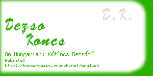 dezso koncs business card